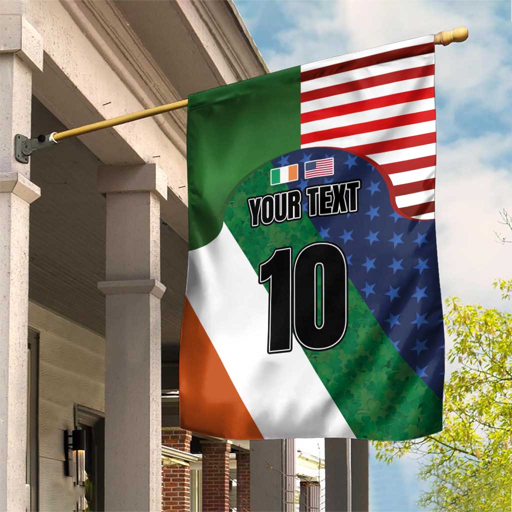 Custom Ireland and United States Garden Flag Shamrocks and American Flag Style