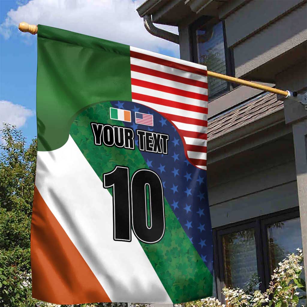 Custom Ireland and United States Garden Flag Shamrocks and American Flag Style