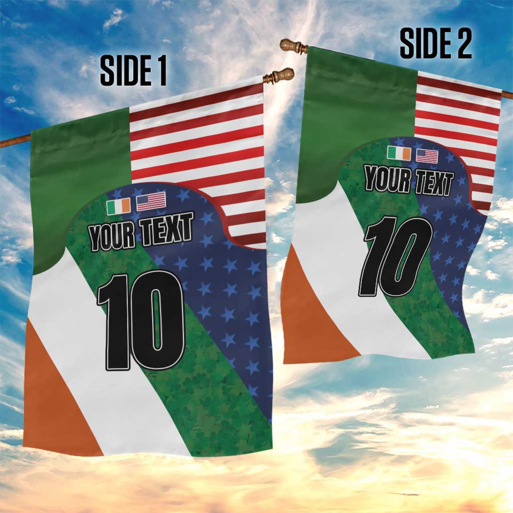 Custom Ireland and United States Garden Flag Shamrocks and American Flag Style