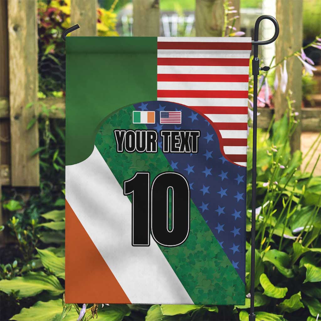 Custom Ireland and United States Garden Flag Shamrocks and American Flag Style