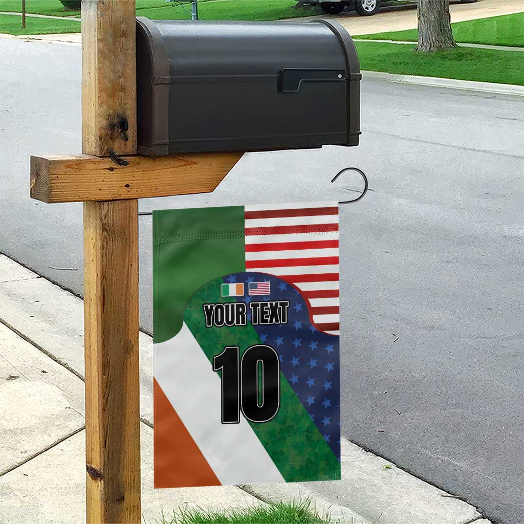 Custom Ireland and United States Garden Flag Shamrocks and American Flag Style