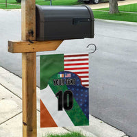 Custom Ireland and United States Garden Flag Shamrocks and American Flag Style