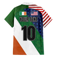 Custom Ireland and United States Hawaiian Shirt Shamrocks and American Flag Style