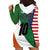 Custom Ireland and United States Hoodie Dress Shamrocks and American Flag Style