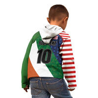 Custom Ireland and United States Kid Hoodie Shamrocks and American Flag Style