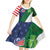 Custom Ireland and United States Kid Short Sleeve Dress Shamrocks and American Flag Style