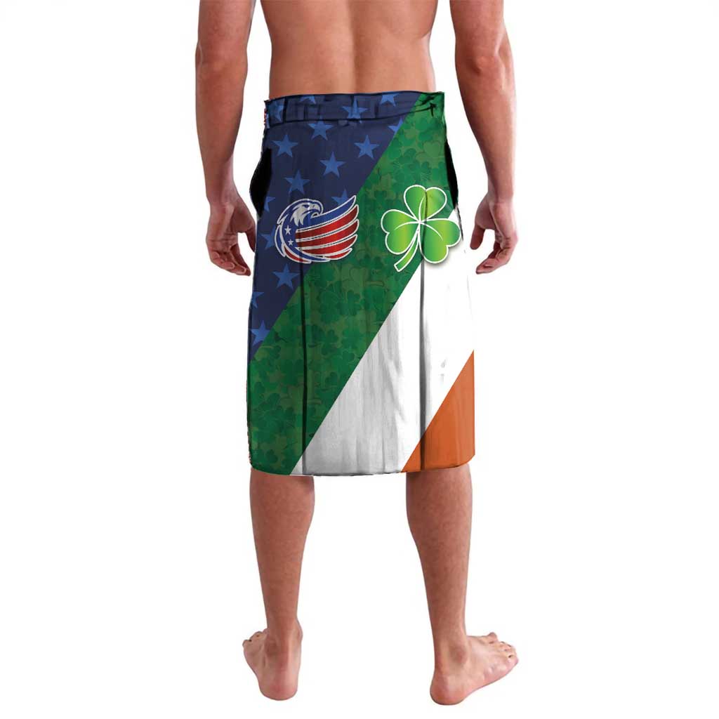 Custom Ireland and United States Lavalava Shamrocks and American Flag Style