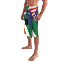 Custom Ireland and United States Lavalava Shamrocks and American Flag Style