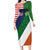 Custom Ireland and United States Long Sleeve Bodycon Dress Shamrocks and American Flag Style