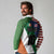 Custom Ireland and United States Long Sleeve Polo Shirt Shamrocks and American Flag Style