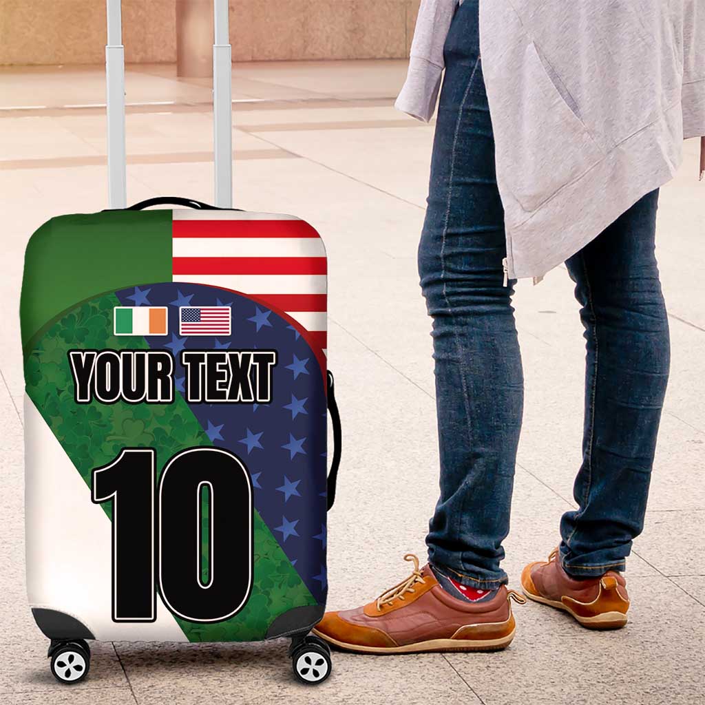 Custom Ireland and United States Luggage Cover Shamrocks and American Flag Style