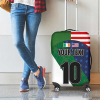 Custom Ireland and United States Luggage Cover Shamrocks and American Flag Style