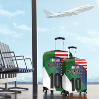 Custom Ireland and United States Luggage Cover Shamrocks and American Flag Style