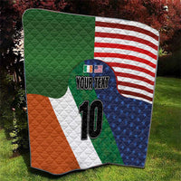 Custom Ireland and United States Quilt Shamrocks and American Flag Style