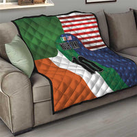 Custom Ireland and United States Quilt Shamrocks and American Flag Style