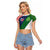 Custom Ireland and United States Raglan Cropped T Shirt Shamrocks and American Flag Style