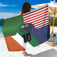 Custom Ireland and United States Sarong Shamrocks and American Flag Style