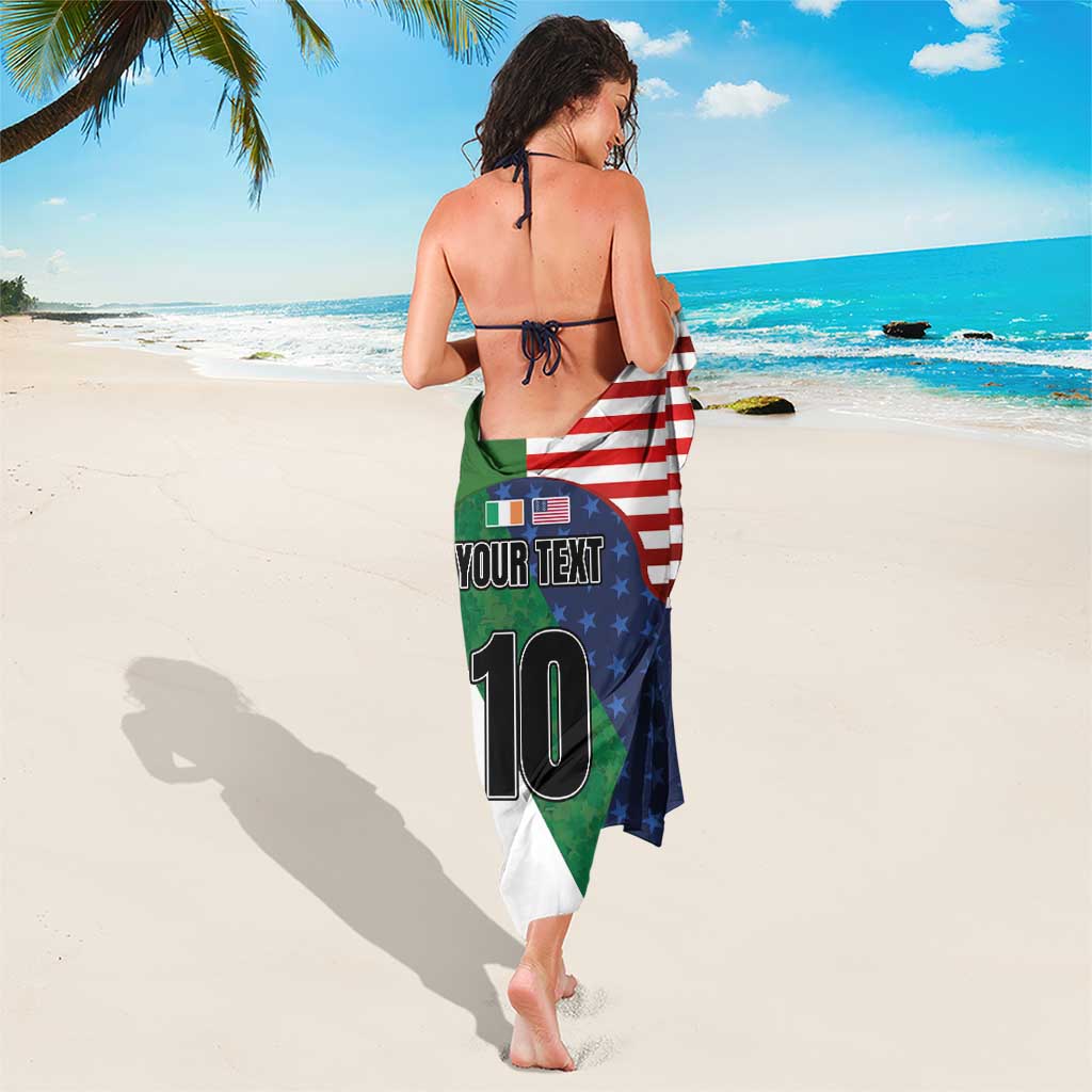 Custom Ireland and United States Sarong Shamrocks and American Flag Style