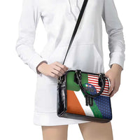 Custom Ireland and United States Shoulder Handbag Shamrocks and American Flag Style