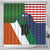 Custom Ireland and United States Shower Curtain Shamrocks and American Flag Style