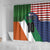 Custom Ireland and United States Shower Curtain Shamrocks and American Flag Style