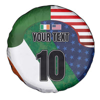 Custom Ireland and United States Spare Tire Cover Shamrocks and American Flag Style