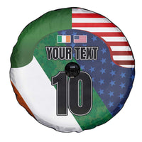 Custom Ireland and United States Spare Tire Cover Shamrocks and American Flag Style