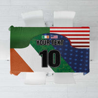 Custom Ireland and United States Tablecloth Shamrocks and American Flag Style
