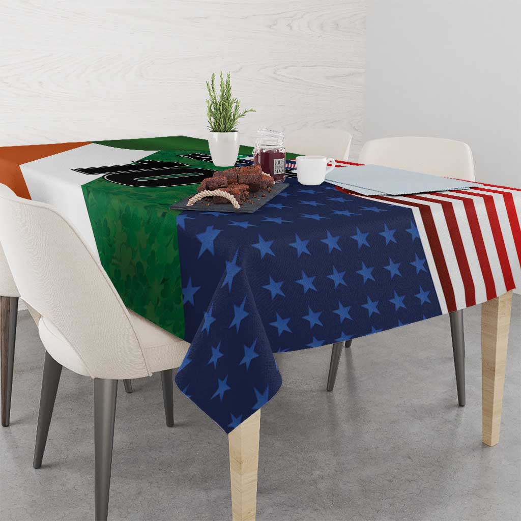 Custom Ireland and United States Tablecloth Shamrocks and American Flag Style