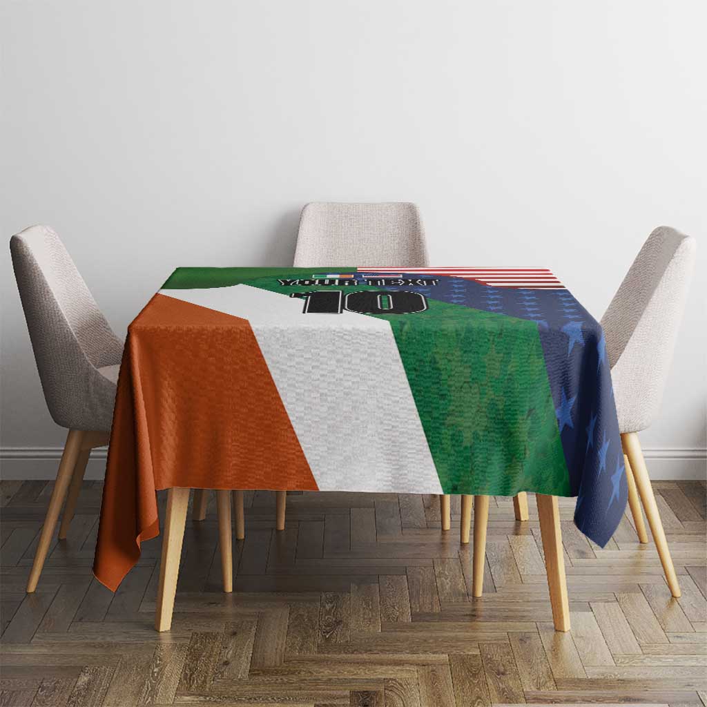 Custom Ireland and United States Tablecloth Shamrocks and American Flag Style