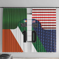 Custom Ireland and United States Window Curtain Shamrocks and American Flag Style