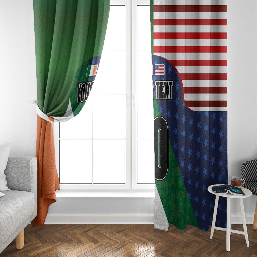 Custom Ireland and United States Window Curtain Shamrocks and American Flag Style