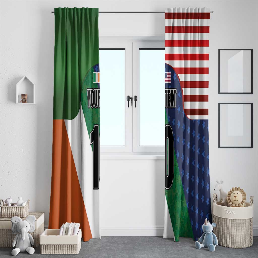 Custom Ireland and United States Window Curtain Shamrocks and American Flag Style