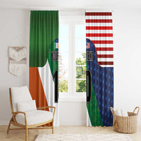 Custom Ireland and United States Window Curtain Shamrocks and American Flag Style