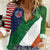 Custom Ireland and United States Women Casual Shirt Shamrocks and American Flag Style