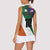 Custom Ireland and United States Women Sleeveless Polo Shirt Shamrocks and American Flag Style