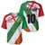 Custom Ireland and England Baseball Jersey Celtic Shanrocks and Roses with Red Cross