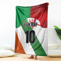 Custom Ireland and England Blanket Celtic Shanrocks and Roses with Red Cross