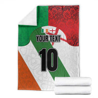 Custom Ireland and England Blanket Celtic Shanrocks and Roses with Red Cross