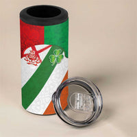 Custom Ireland and England 4 in 1 Can Cooler Tumbler Celtic Shanrocks and Roses with Red Cross