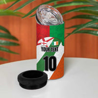 Custom Ireland and England 4 in 1 Can Cooler Tumbler Celtic Shanrocks and Roses with Red Cross