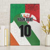 Custom Ireland and England Canvas Wall Art Celtic Shanrocks and Roses with Red Cross