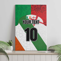 Custom Ireland and England Canvas Wall Art Celtic Shanrocks and Roses with Red Cross