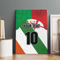 Custom Ireland and England Canvas Wall Art Celtic Shanrocks and Roses with Red Cross