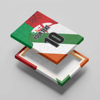 Custom Ireland and England Canvas Wall Art Celtic Shanrocks and Roses with Red Cross