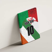 Custom Ireland and England Canvas Wall Art Celtic Shanrocks and Roses with Red Cross