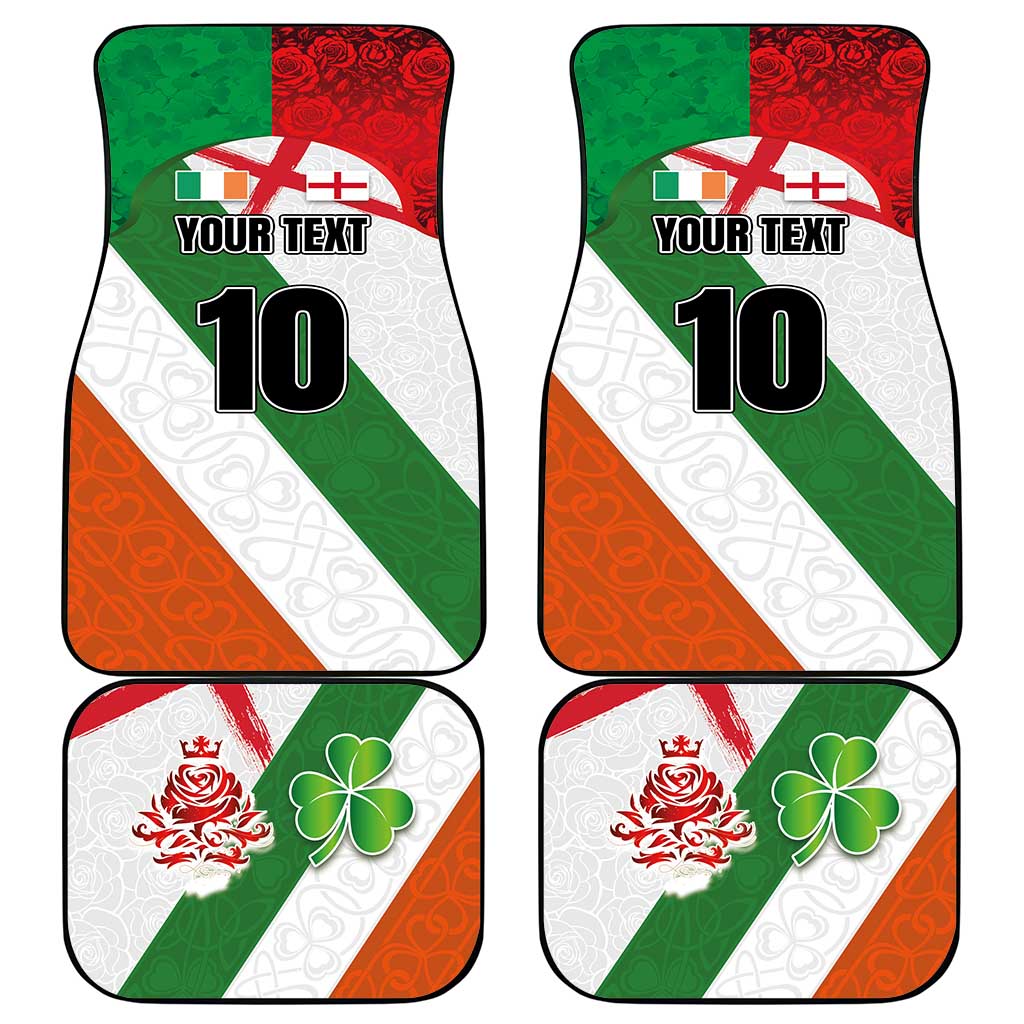 Custom Ireland and England Car Mats Celtic Shanrocks and Roses with Red Cross