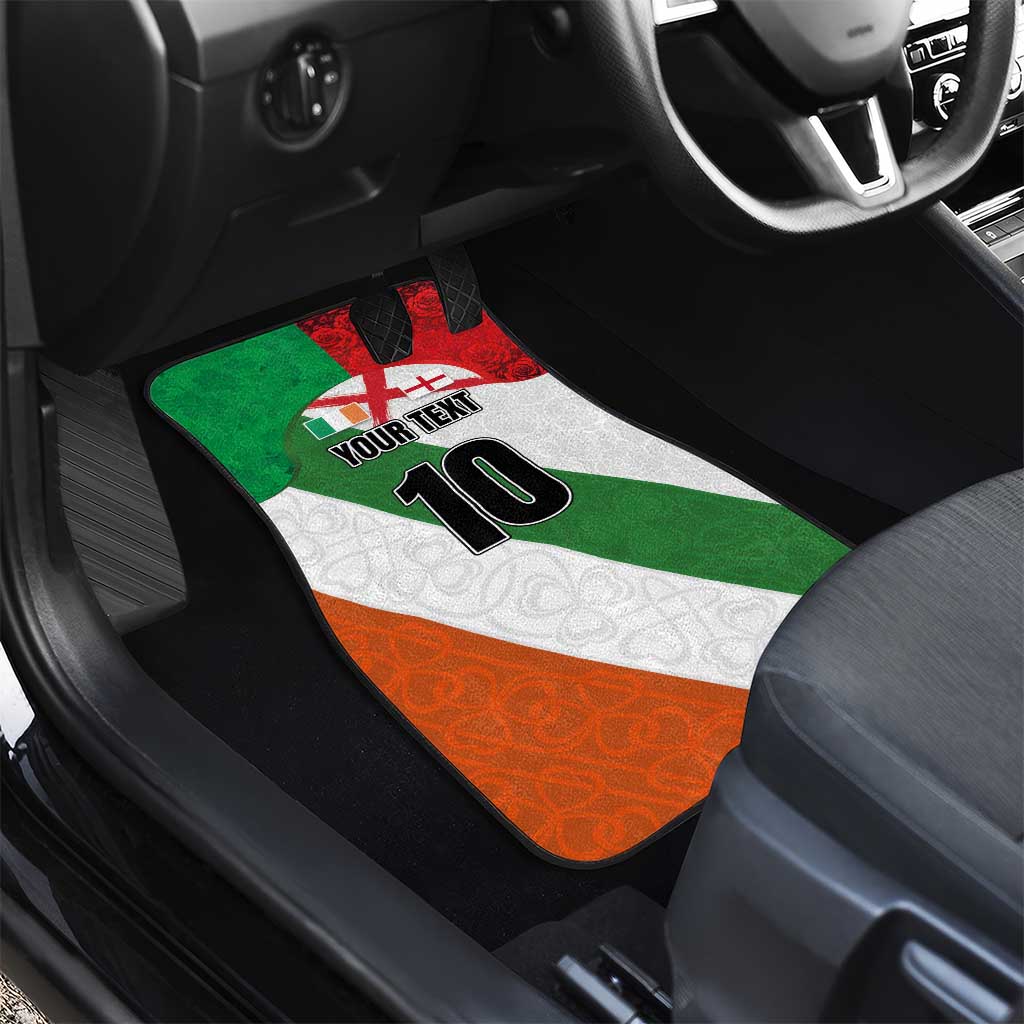 Custom Ireland and England Car Mats Celtic Shanrocks and Roses with Red Cross