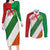 Custom Ireland and England Couples Matching Long Sleeve Bodycon Dress and Long Sleeve Button Shirt Celtic Shanrocks and Roses with Red Cross
