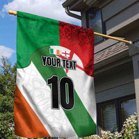 Custom Ireland and England Garden Flag Celtic Shanrocks and Roses with Red Cross